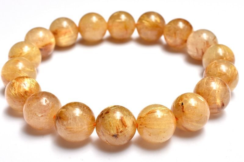 １点物 黄金の太針束 ゴールドタイチンルチルクォーツ 11.5-12mm ブレスレット パワーストーン 天然石 _MA8288 NEXPOTALLINN_EU
