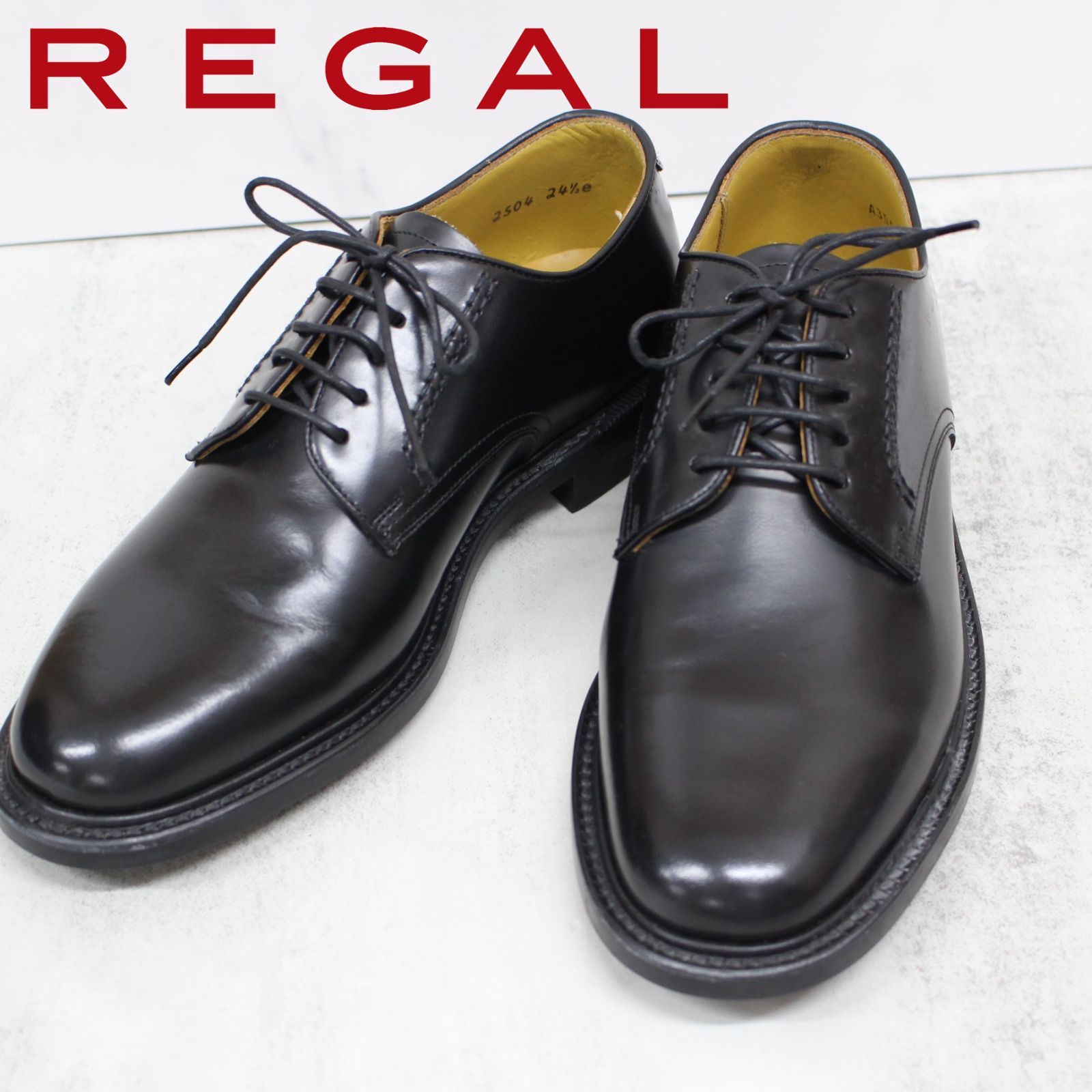 新品未使用　REGAL プレーントゥ レザー 黒 24.5 EE cm REGAL プレーントウ（24ELBD） | 靴のリーガルコーポレーション