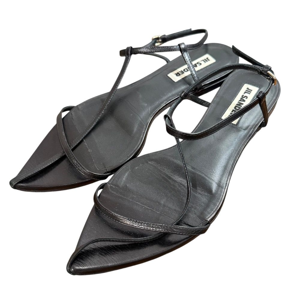美品 JIL SANDER ジルサンダー レザー ポインテッドトゥ ナロー