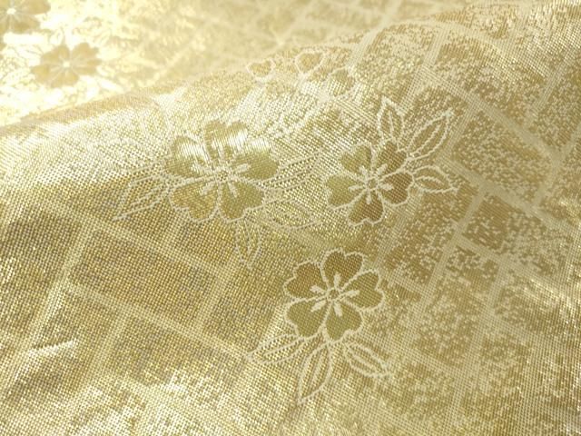 平和屋着物▽両面 六通柄袋帯 唐織 辻が花 金糸 正絹 逸品
