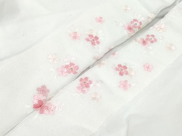 平和屋着物○小振袖 二尺袖・半襦袢セット 舞梅文 半衿刺繍 洗える着物