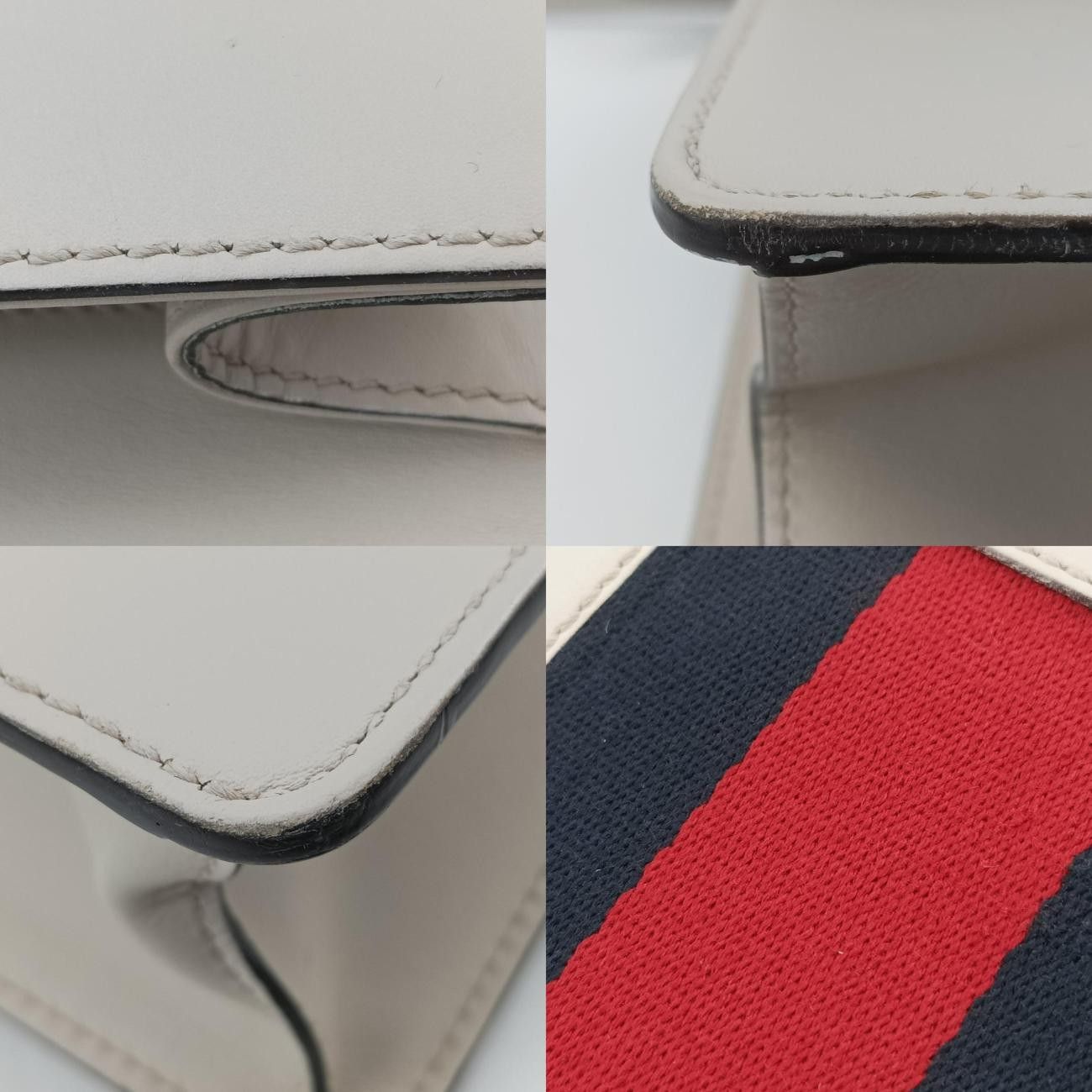 グッチGucciシルヴィアイボリー×ネイビー×レッドレザー421882H021418961