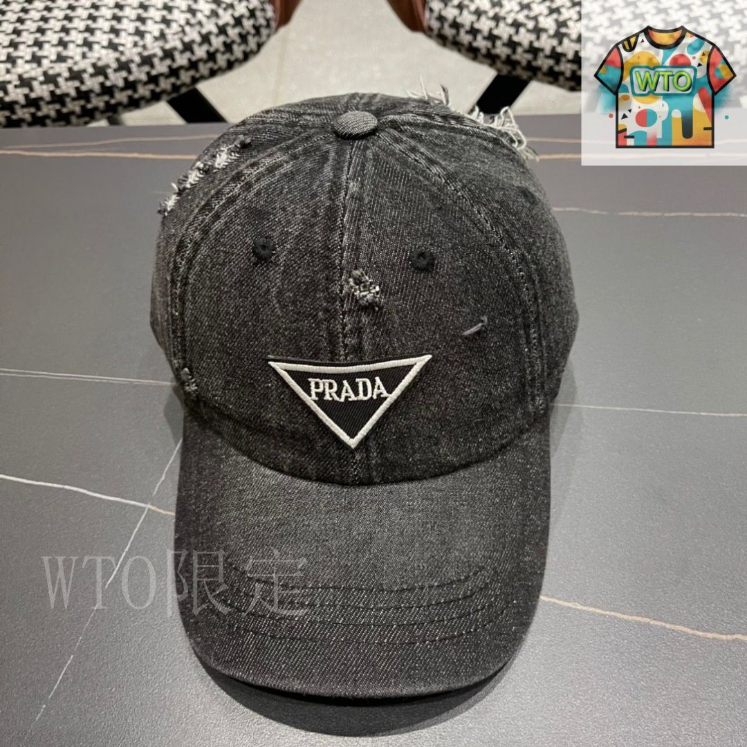 PRADAウォッシュグラデーションデニムフィッシャーマンキャップ​ 本日発送PRADAウォッシュグラデーションデニムフィッシャーマン