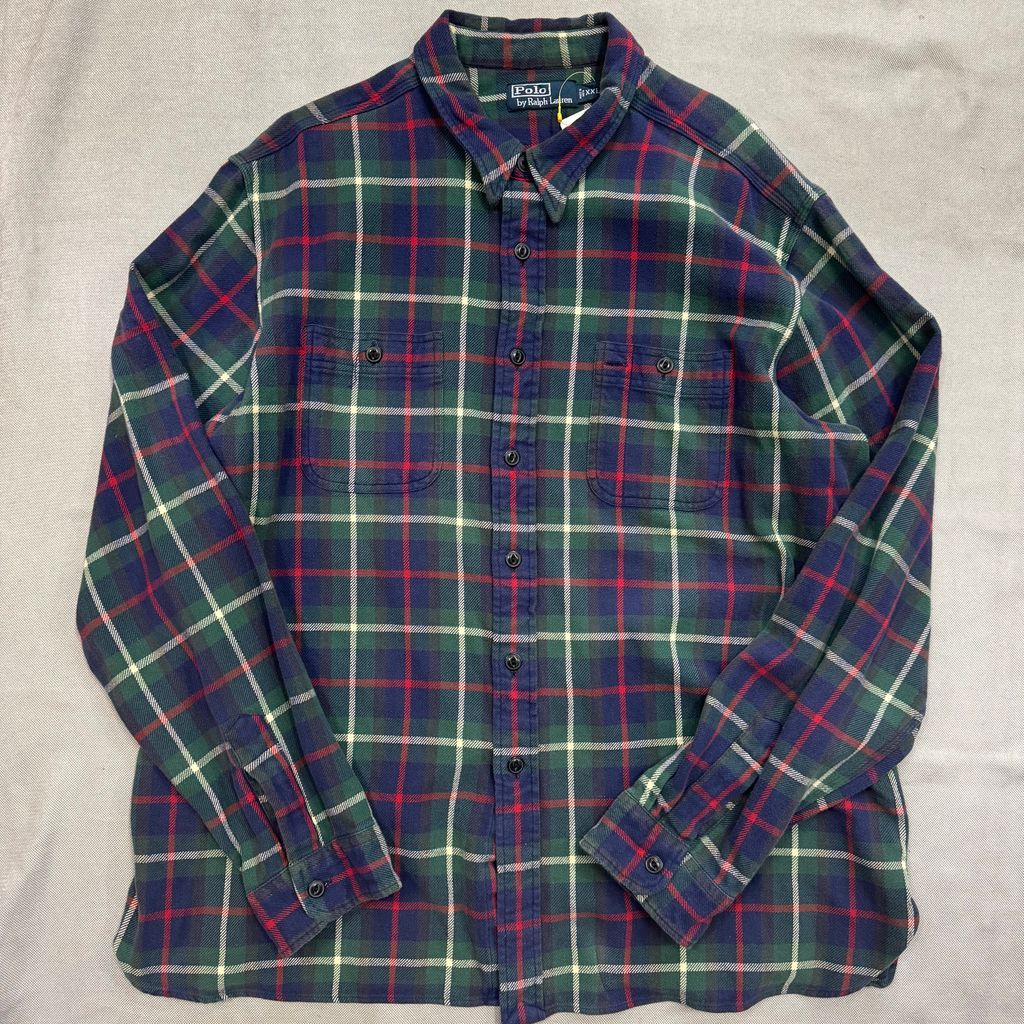 Polo by Ralph Lauren チェック柄 ポケット付き ポニー無し 長袖シャツ