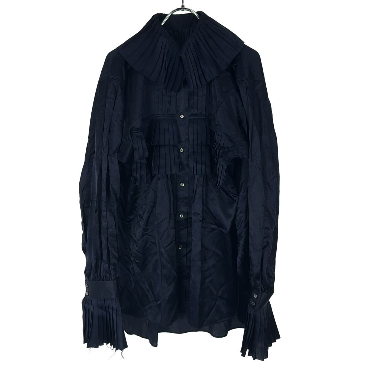 JUN MIKAMI ジュンミカミ　プリーツ襟　ブラウス　シャツ 未使用 JUN MIKAMI ジュンミカミ 23SS プリント プリーツカラー