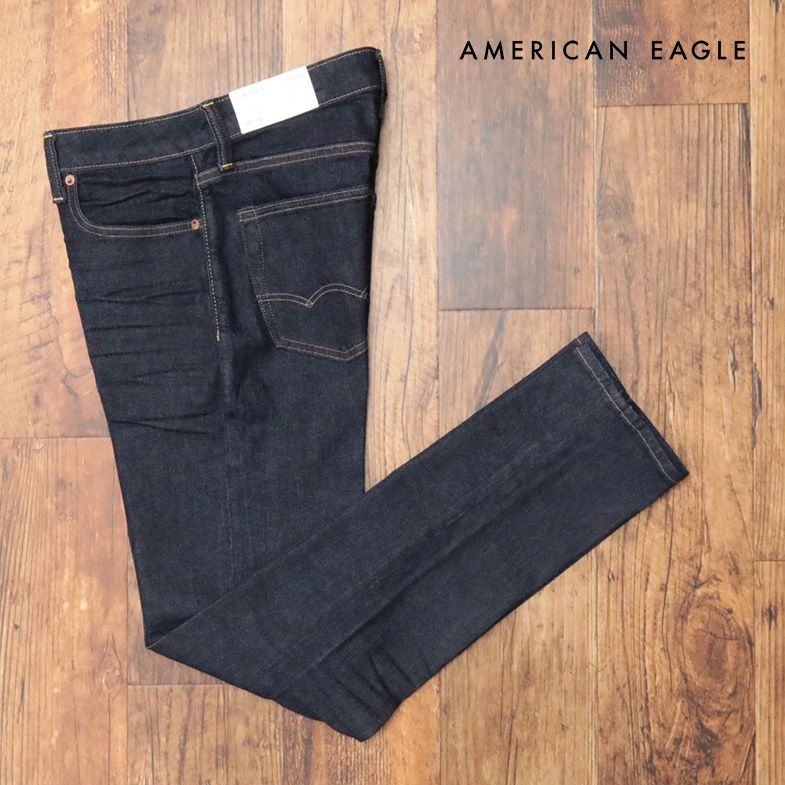 AMERICAN EAGLE/34インチ/美脚デニムパンツ 0116-6333 ストレッチ 無地 ベーシック シンプル 新品/紺/ネイビー/ih263/