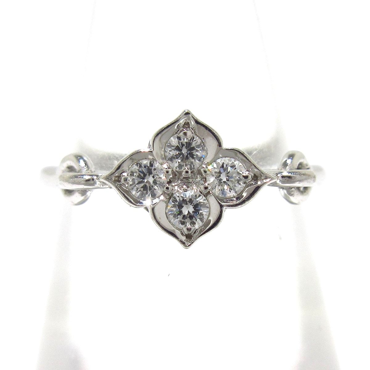 Cartier カルティエ リング 46 ヒンドゥ K18WG×ダイヤモンド 4Pダイヤ