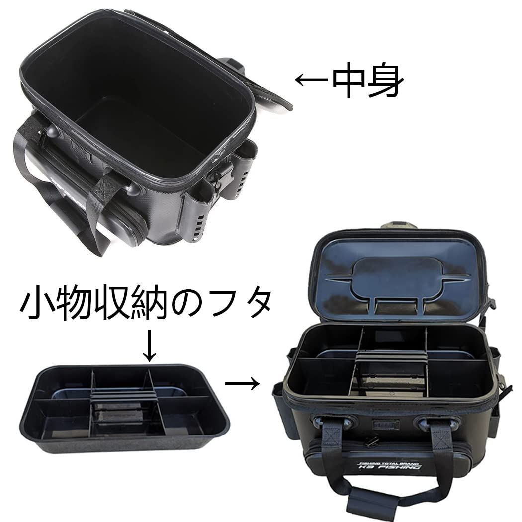 防災 釣り用ケース 収納コンテナ 釣り具 タックルバッグ 釣り 多機能 ロッドホルダー付き EVA素材 40L 大容量 バッカン プライヤーホルダー付き 釣りバケツ 釣りボックス (45*30*32cm) タックルバック