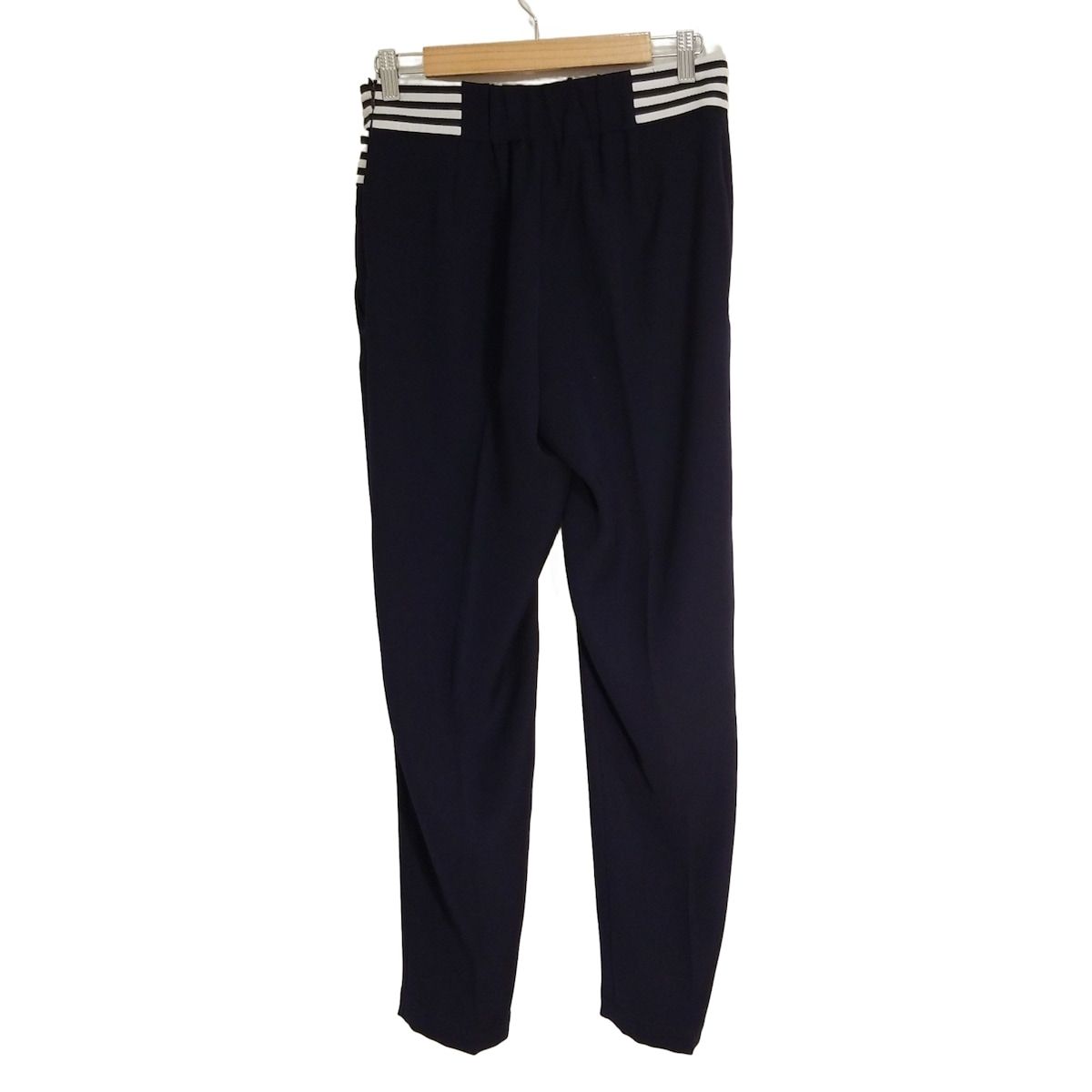 BORDERS at BALCONY ボーダーズアットバルコニー パンツ サイズ38 M レディース - ダークネイビー×黒×白 フルレングス ボーダー