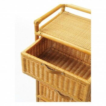 今枝商店 Romantic Rattan 籐ランドリー 上カゴ付 スリムタイプ E45