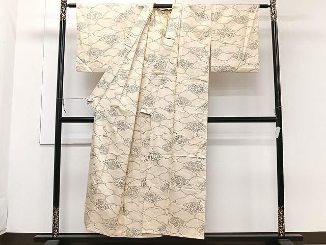 平和屋着物▽上質な紬 単衣 花唐草文 正絹 逸品 CAAW1335xi - メルカリ