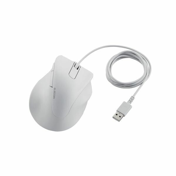 【新品・7営業日以内発送】ELECOM エレコム M-XGXL30UBSKWH 有線マウス 静音 5ボタン 右手専用 抗菌 XLサイズ EX－G ホワイト MXGXL30UBSKWH【沖縄離島販売不可】