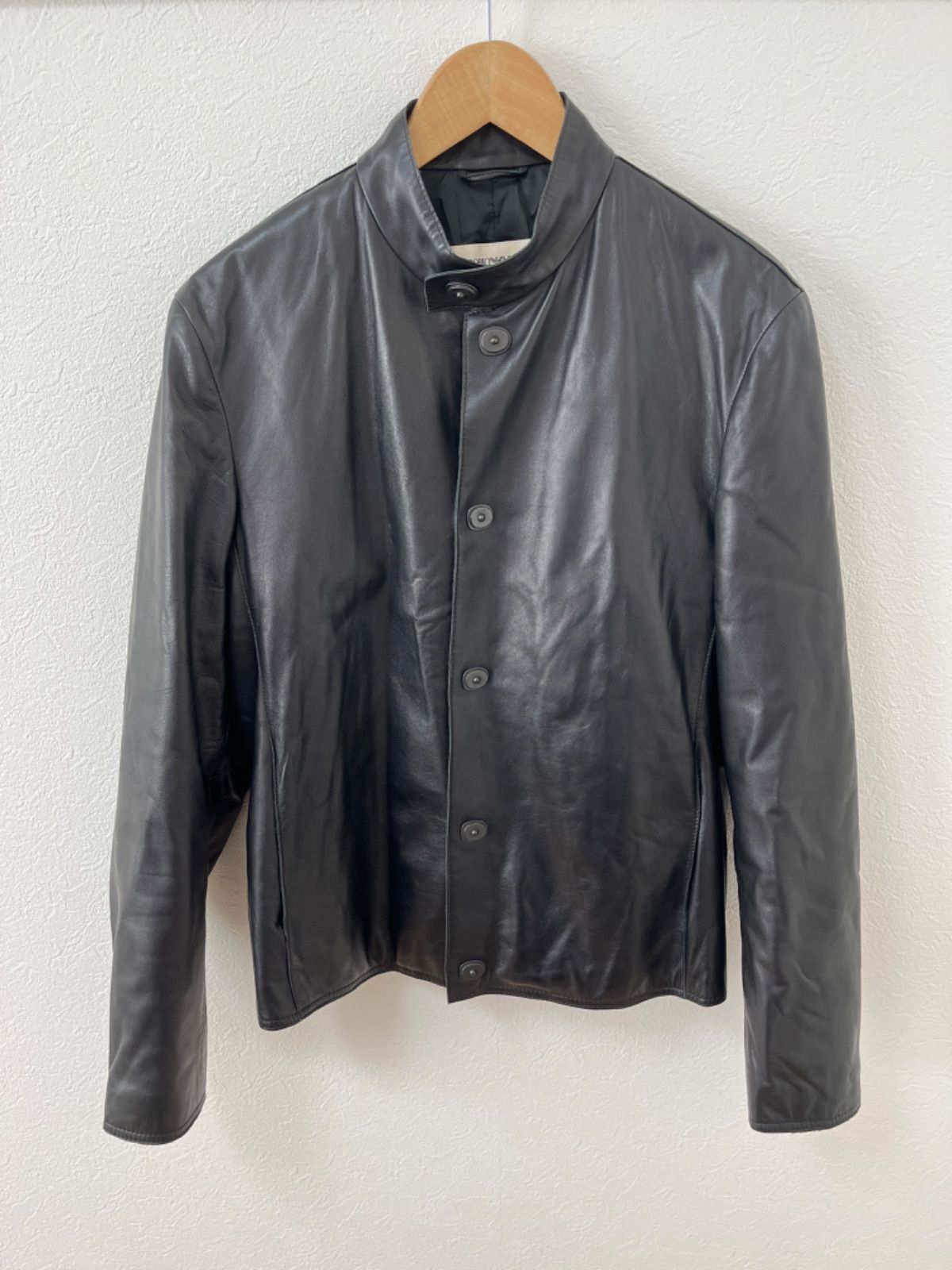 EMPORIO ARMANI ブラックレザージャケット 48 EMPORIO ARMANI - GACKT着用ブランド EMPORIO ARMANI ラムレザー