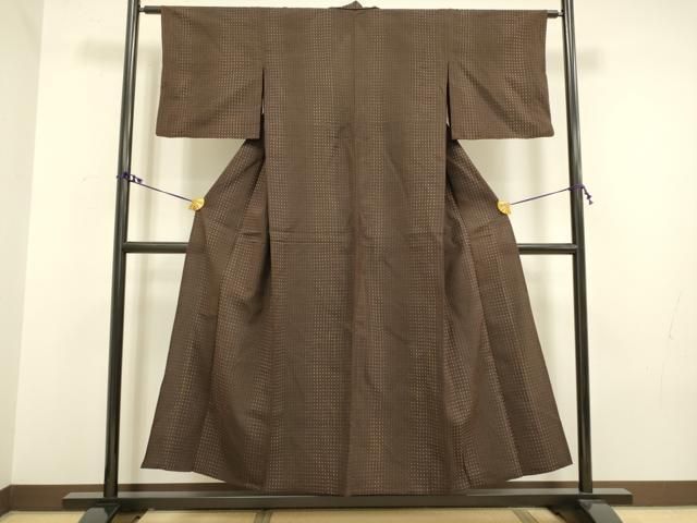 単衣着物　塩沢　生成ベージュ　十字絣　正絹 単衣着物 塩沢 生成ベージュ 十字絣 正絹 塩沢の商品一覧|京都きもの