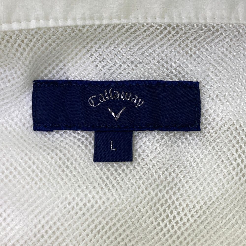 サイズ：L CALLAWAY キャロウェイ  裏メッシュ ハーフジップ 半袖ジャケット  ホワイト系 [240101473603] ゴルフウェア メンズ ストスト サイズ：L CALLAWAY キャロウェイ 裏メッシュ ハーフジップ 半袖
