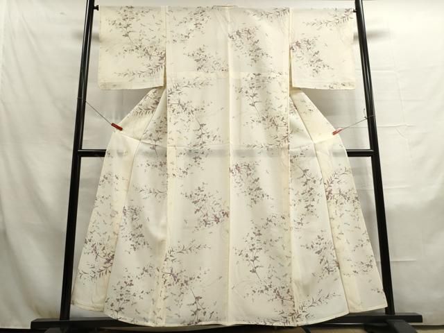 平和屋着物＊夏物 小紋 絽 草花文 蜻蛉 正絹 逸品 DAAS1896ud
