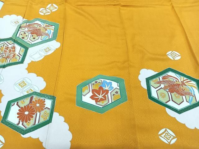 平和屋着物□訪問着 駒刺繍 吉祥花蝶文 鳳凰 金彩 正絹 逸品