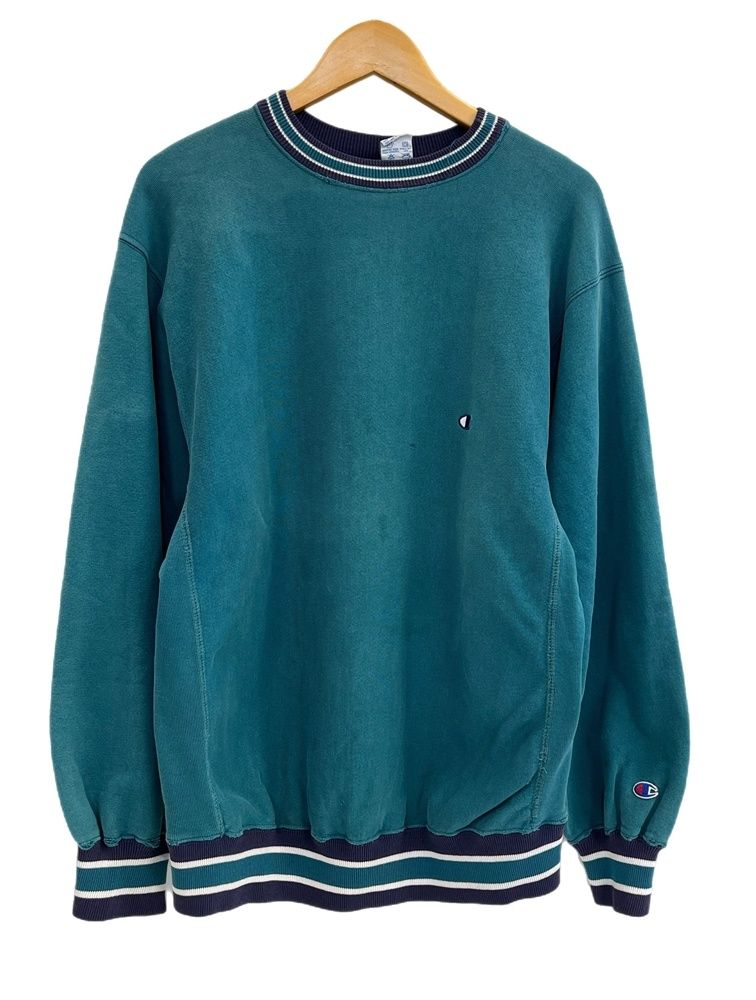 チャンピオン　リバースウィーブ　ターコイズグリーン　USA製　目付き　XL！ 90's】championリバースウィーブターコイズグリーン チャンピオン