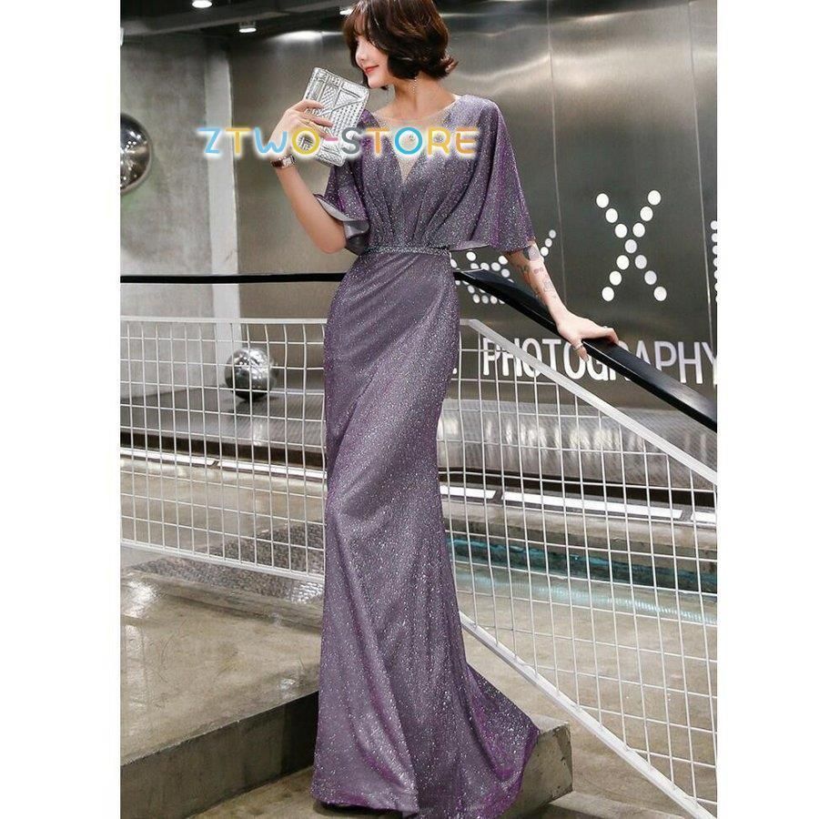 パーティードレス ロング丈 結婚式ワンピース 40代 フ 袖 フォーマルドレス ウエディングドレス お呼ばれ 二次会 披露宴 謝恩会 上品 おしゃれ 着痩せ0217CYB88 登場