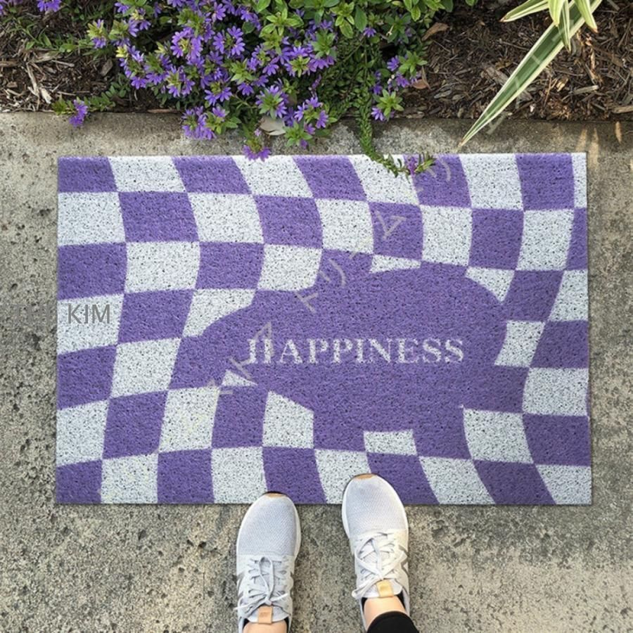 ドアマット 玄関マット チェッカーボード柄 おしゃれ 吸水 泥落とし 北欧 幾何学 PVC マット ウォッシャブル インテリア エントランスマット オシャレ 洗える0219CYB88 登場