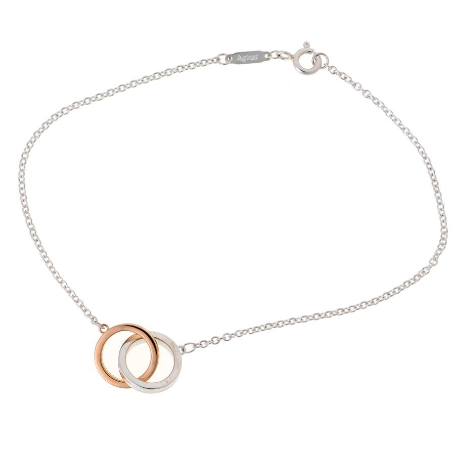 ティファニー | TIFFANY-Co. 1837 インターロッキング サークル ブレスレット K18PG|Ag925 シルバー|ピンクゴールド 商品番号 S-157928