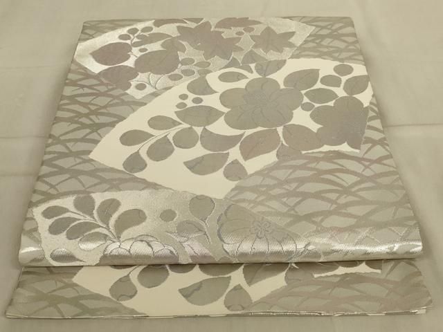 平和屋着物○西陣 服部織物謹製 六通柄袋帯 唐織 雲取り流水