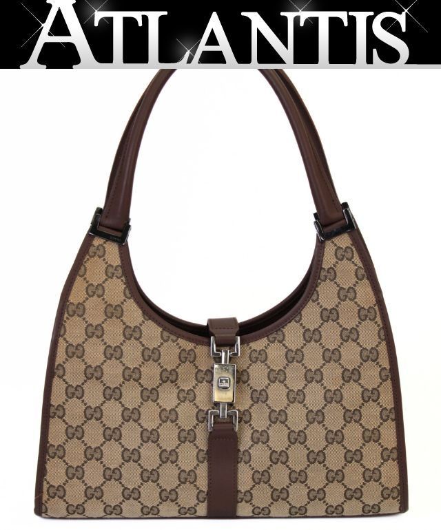 グッチ GUCCI ジャッキー ハンドバッグ GG柄 スモール ブラウン キャンバス×レザー 002 1068 71031