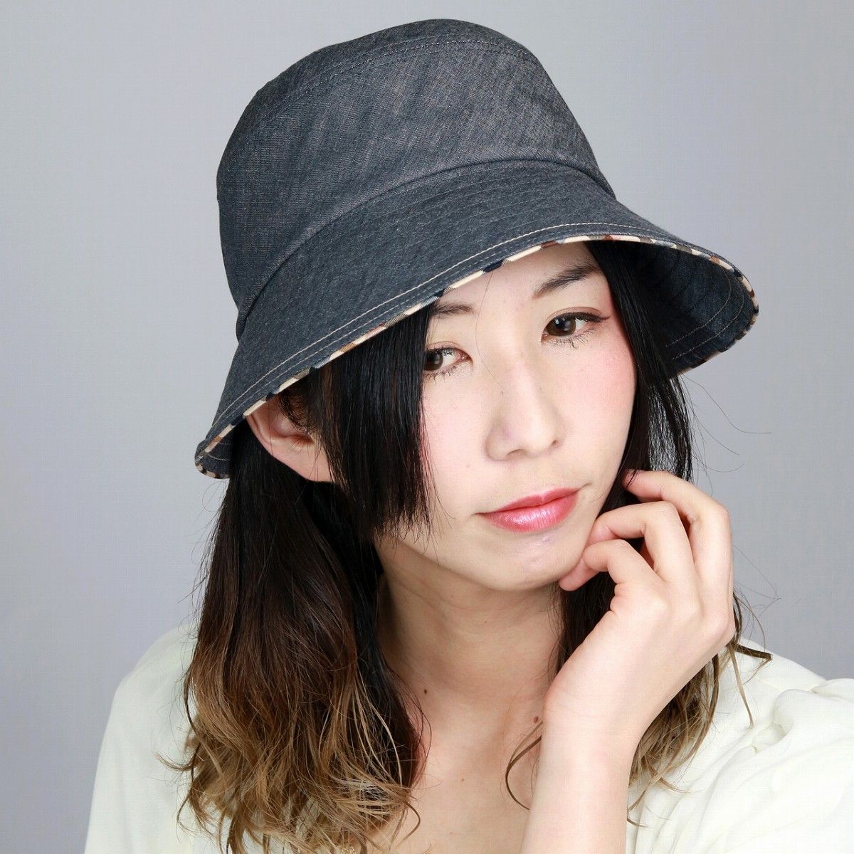 マークアンドロナ ゴルフ レディース帽子サンバイザー日除け UVリボン