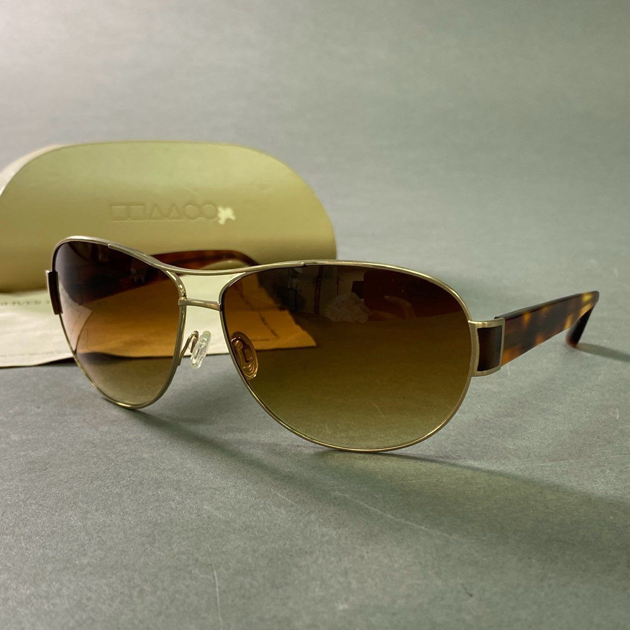 b12 OLIVER PEOPLES オリバーピープルズ Bradford ブラッドフォード ティアドロップ サングラス 6312-135 ブラウン アイウェア 日本製 眼鏡 ケース付き