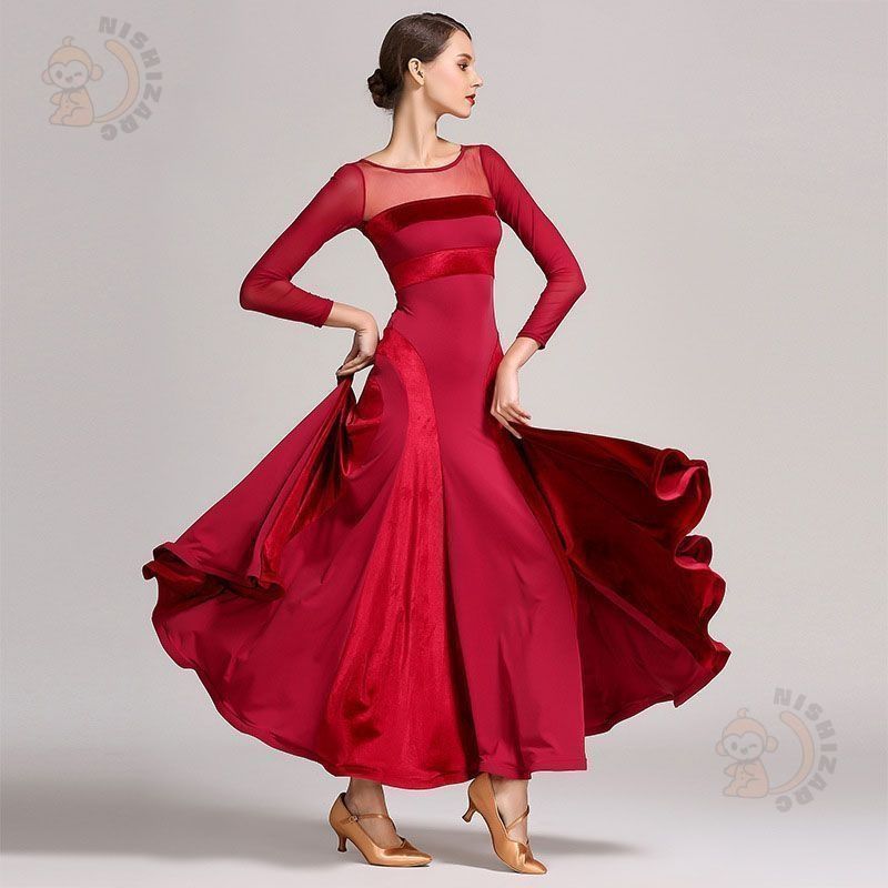 社交ダンスドレス ダンス衣装 レディース 発表会 ステージ衣装 競技用 イベント ワンピース モダン M250429-63