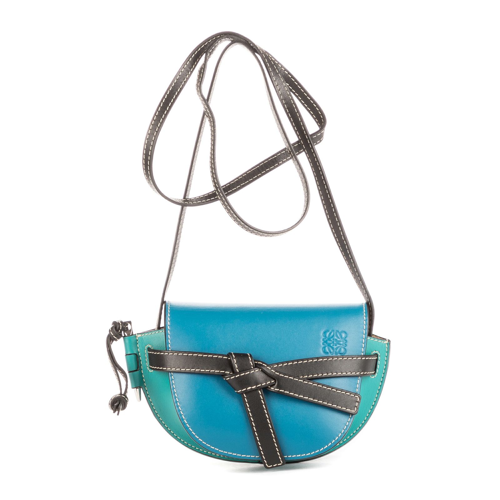 LOEWE ロエベミニフェイクロスボディ青カーフスキンレザーN