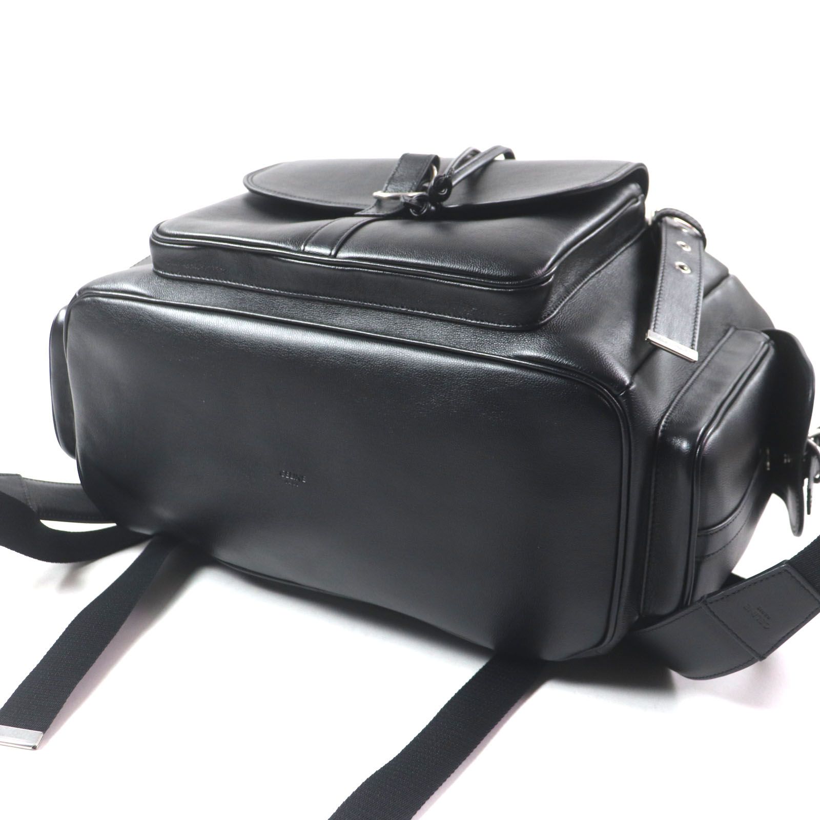 美品▽CELINE セリーヌ 11181 バックパック ラージ ロゴ刻印入り