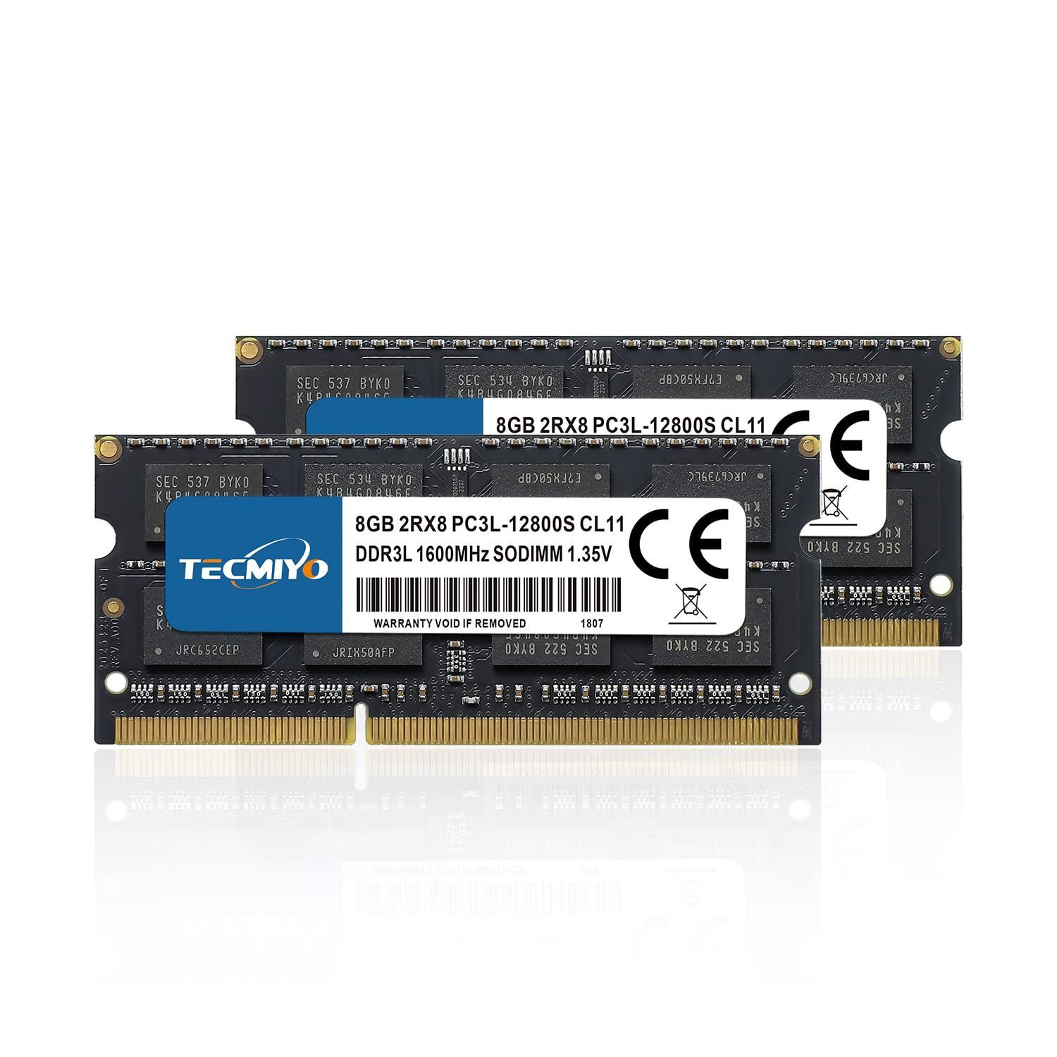 人気商品】16GB ノートPC用メモリ DDR3L 1600MHz 8GB×2枚 SODIMM CL11 PC3L-12800 204Pin Non- ECC 電圧1.35V ＆ 1.5V 両対応黒 - まとめ買い割引