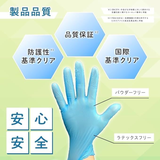 5箱セット】ニトリルグローブ ゴム手袋 使い捨て手袋 作業用 粉なし