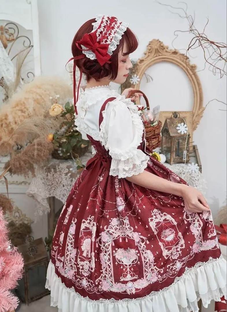 ロリータジャンパースカート お出かけ女子会に最適な華やかなクラシカルロリータ