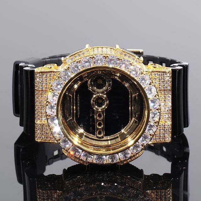 G-SHOCK カスタム GD100 大粒CZダイヤ カスタムベゼル - メルカリ