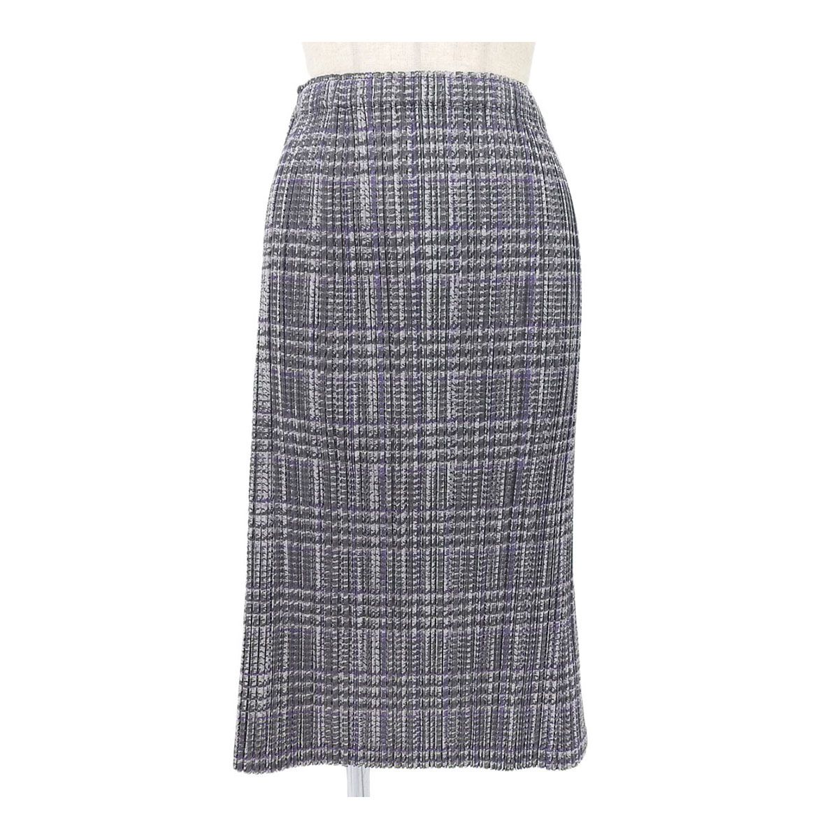 プリーツプリーズ 千鳥格子 スカート レディース グレー パープル PLEATS PLEASE アパレル 小物
