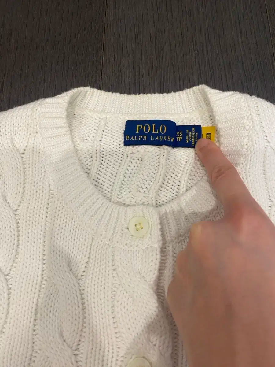 ポロ Ralph Lauren ラルフローレン ケーブル ニット カーディガン 白