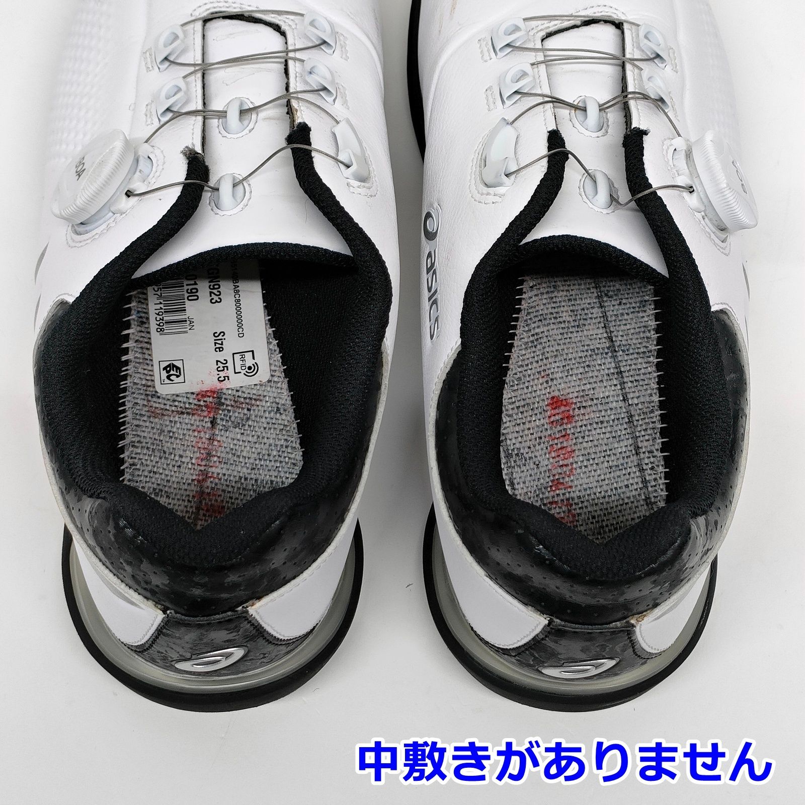 アシックス TGN923 25.5cm ゴルフシューズ ホワイト 保管袋付き ソフト 