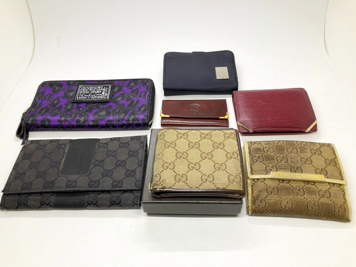 まとめ7点 GUCCI COACH ELLE グッチ コーチ ブランド 長財布 2つ折り財布 キーケース ジャンク Ｍ413