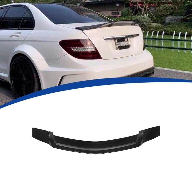メルセデス ベンツ Cクラス W204 2007-2014 Rスタイル リアウイング 黒色 ABS製LMQ993