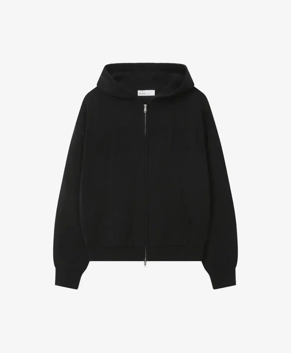 ミセキソウル Logo knit hoodie zip ー up BLACK ジップアップニット