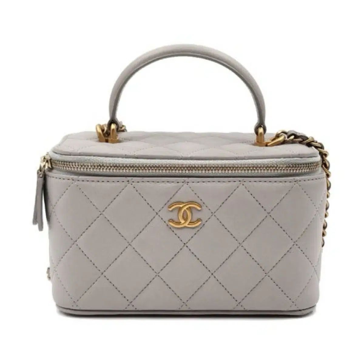 シャネル トップハンドル ミニバニティーバッグ グレー 新品☆CHANEL バニティ ハンドル グレー ショルダー ミニバッグ