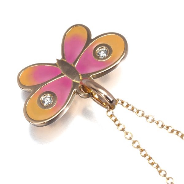 ティファニー ネックレス ダイヤ ダイヤモンド バタフライ K18PG  