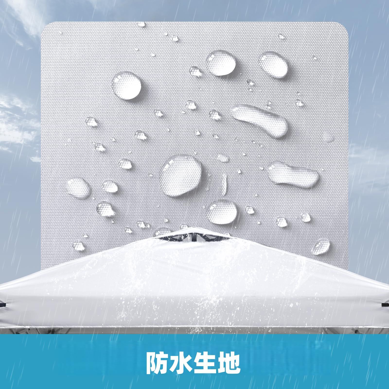 高耐水 UVカット タープテント トップカバーのみ ホワイト トップカバー3mx6m ATMAENTERPRISE_COM
