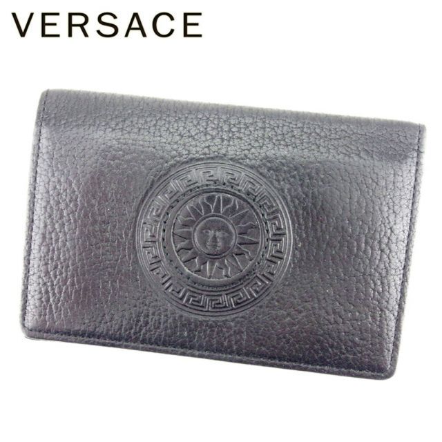 ヴェルサーチ カードケース カード 名刺入れ サンバースト ブラック レザー VERSACE  T8988S 