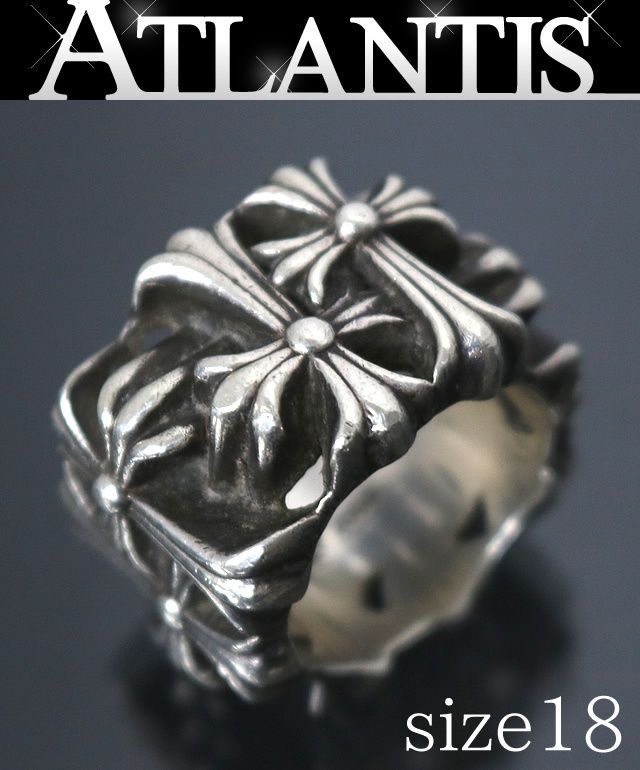 CHROME HEARTS 銀座店 クロムハーツ セメタリークロス スクエア リング 指輪 メンズ シルバー SV925 約18号 100620