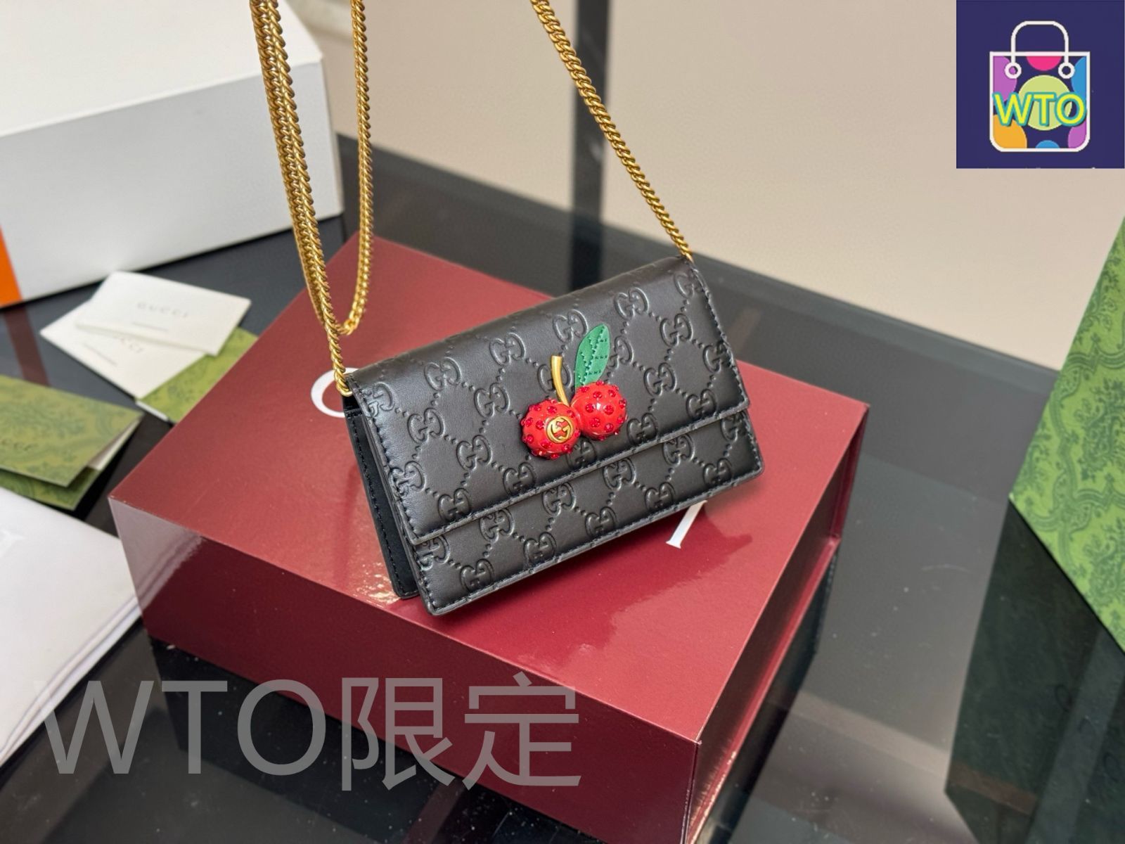 極美品　GUCCI グッチ　ショルダーバッグ　チェーン　GG柄 さくらんぼ 楽天市場】GUCCI グッチ チェーンショルダーバッグ 481291