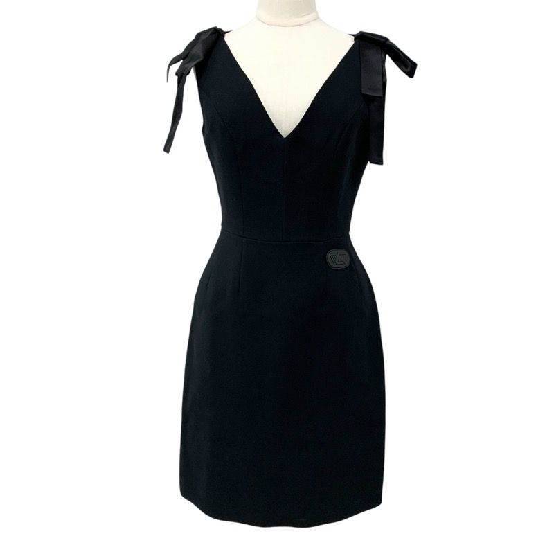 ヴィトン ワンピース ドレス モノグラム ノースリーブ リボン ブラック ヴィトン ワンピース ドレス モノグラム ノースリーブ リボン ブラック