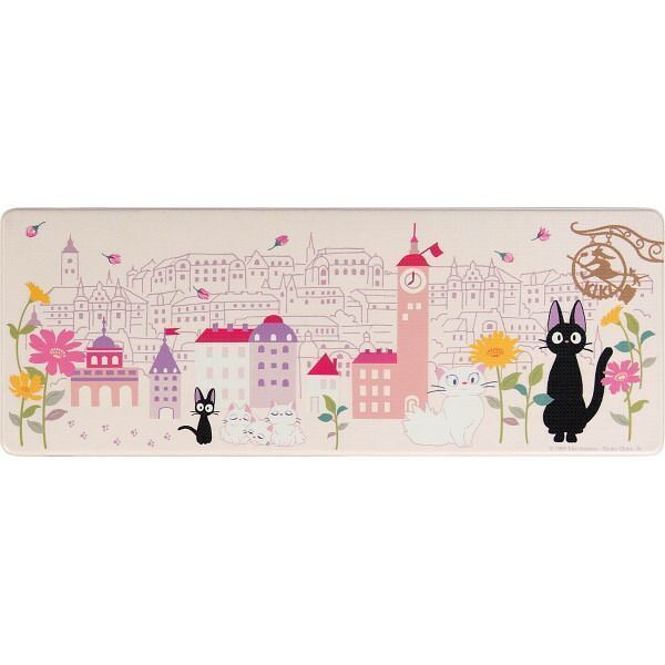 魔女の宅急便 ロングマット 120cm 花のまち ピンク 60607 | 0164160 日用品 日用雑貨 生活用品 雑貨 キッチン雑貨 キッチン 台所 マット PVCマット ギフト やわらかい 抗菌 防臭 防カビ 防炎 オスス